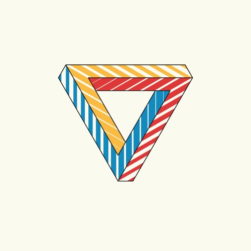 Impossible geometric shape the penrose triangle vector image