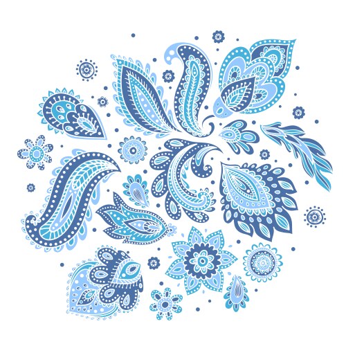 Indian Floral Ornament - Paisley Pattern Vector Image