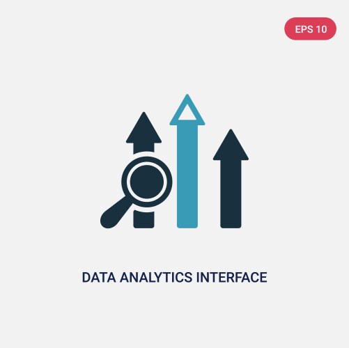 Two color data analytics interface icon from user vector image