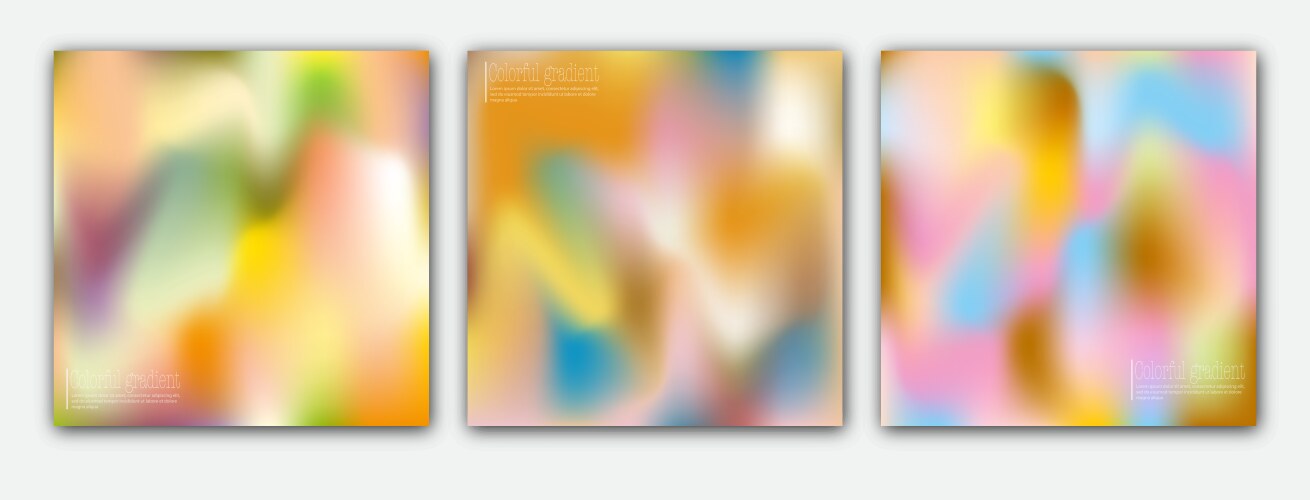 Gradient background color blur a set of templates vector image