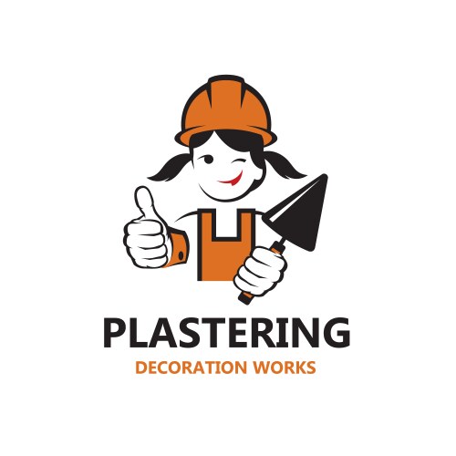 Lady plasterer icon vector image