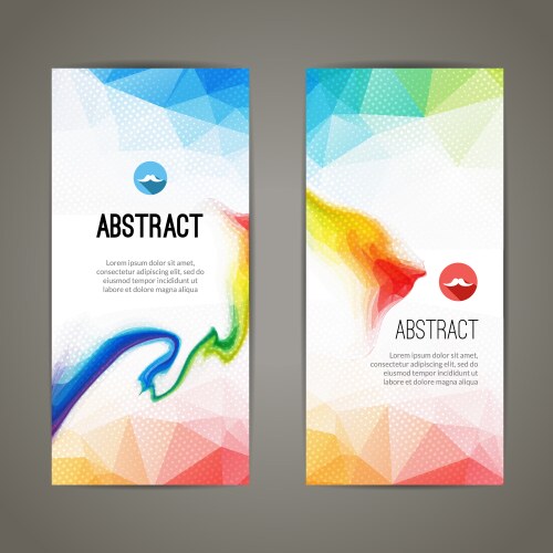 Set of polygonal triangular colorful geometric vector image