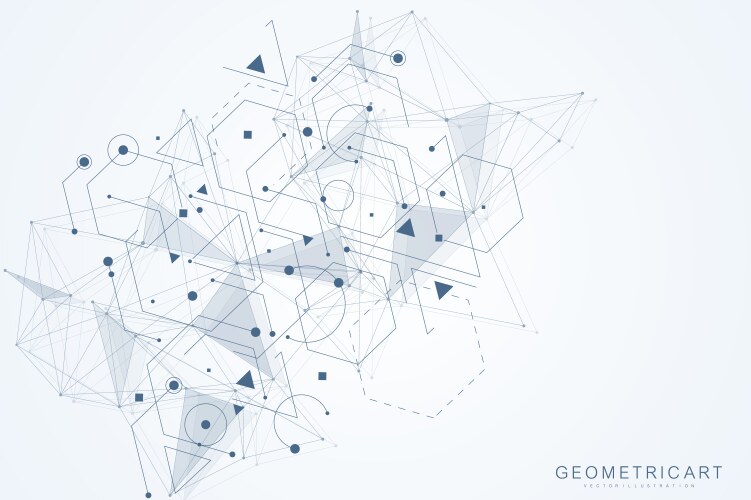 Geometric abstract background with connected line vector image