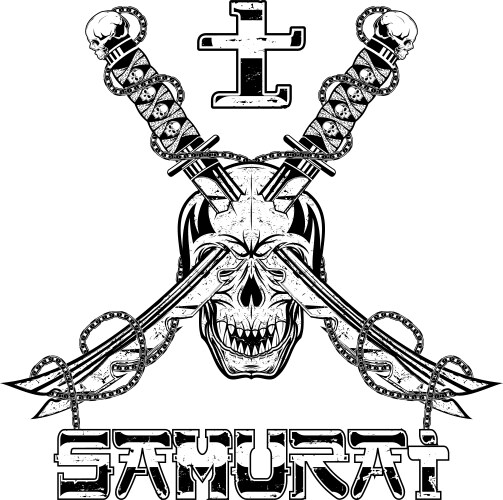 Skull samurai 0005 Vector Image