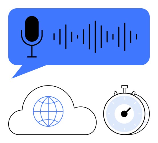 Voice recognition and cloud connectivity with time vektorbild
