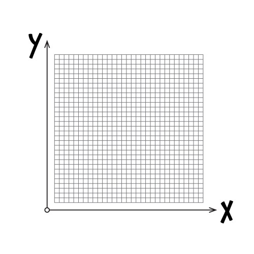 Empty graph with x and y axis grid vector image