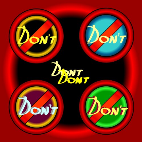Dont push button key computer stop vector image