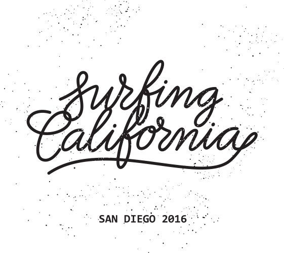 Coastal Surf Lettering Art Vector Image