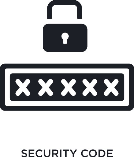 Security code isolated icon simple element from vector image