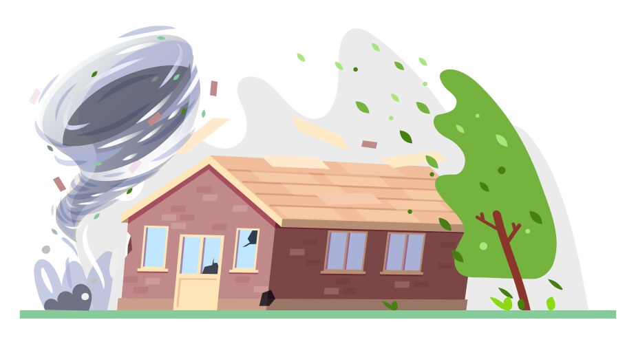 Tornado Storm Damage – Royalty-Free Vector | VectorStock