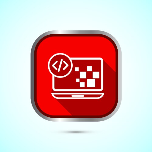 Coding icon design web development red vektorbild