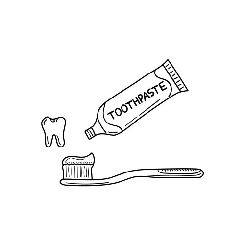 Tube of toothpaste and toothbrush icons dental Vector Image