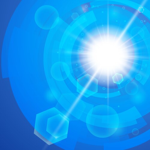 Abstract blue shining circle tunnel background Vector Image