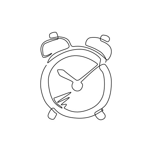 Continuous drawing of one line an clock Royalty Free Vector