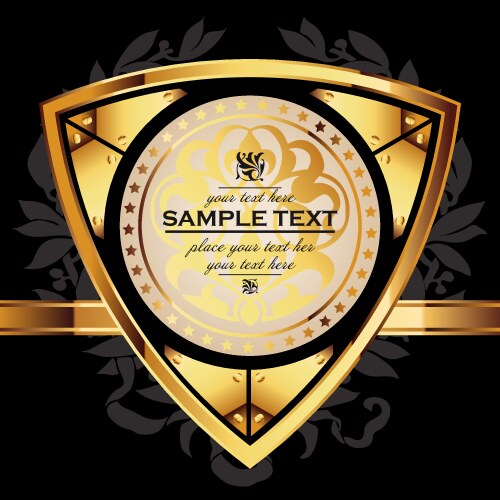 Golden label Royalty Free Vector Image - VectorStock