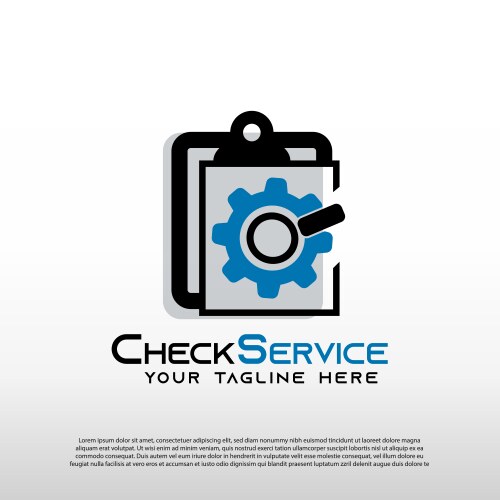 mechanic logo with check services concept repair vector image