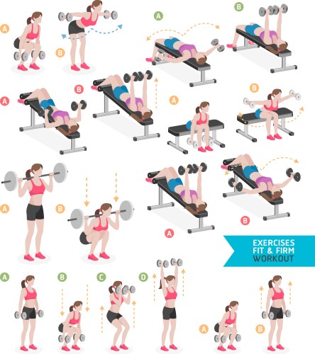 Woman Fitness Workout Exercise Vector Image