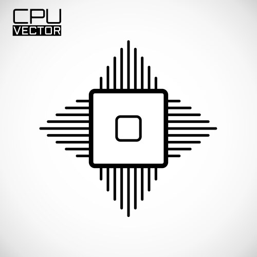 Cpu microprocessor microchip circuit board vector image