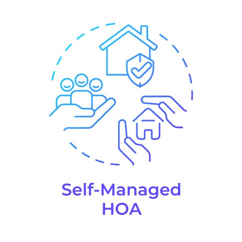 self-managed hoa blue gradient concept icon vector image