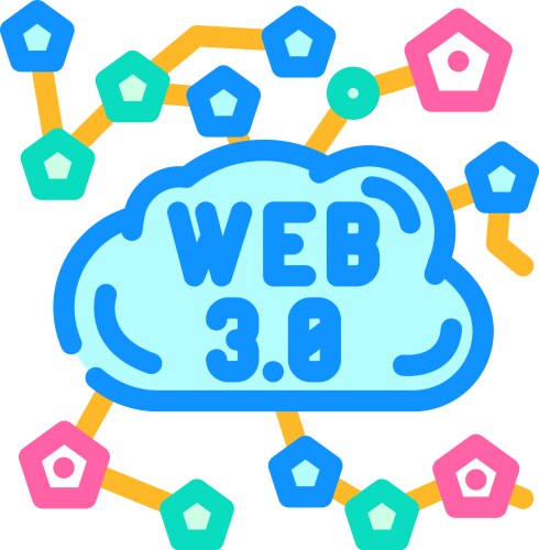 Web3 integration decentralized application color vector image
