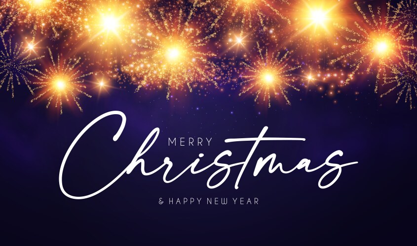 Merry christmas design template with shining Vector Image