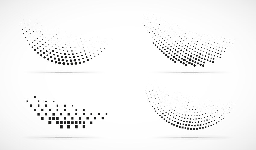 Halftone dots curve gradient pattern backgrounds vector image