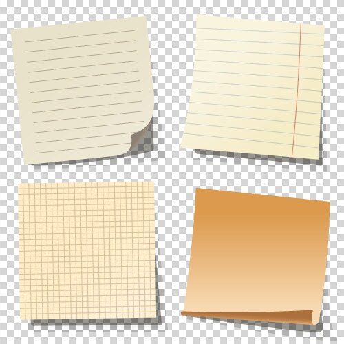 realistic blank sticky notes colored sheets vector image