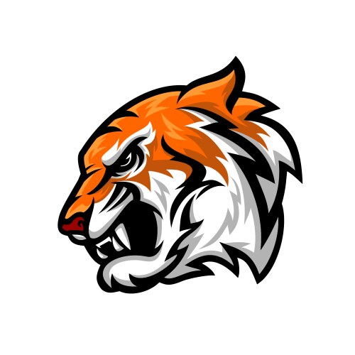 Aggressive Tiger Head Logo Vector Image