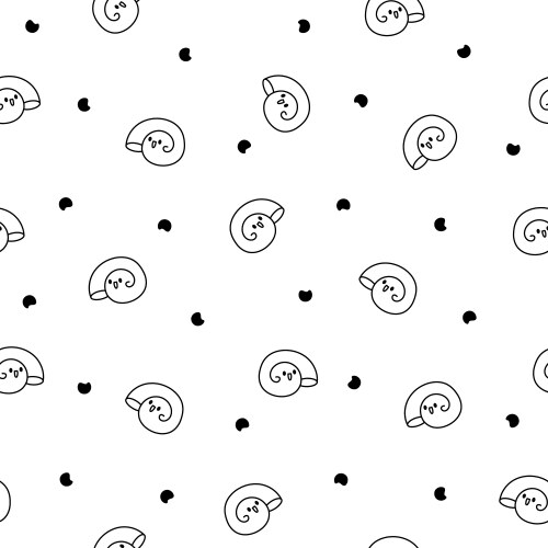 Cute kawaii sea shell coloring page Royalty Free Vector