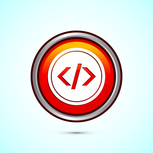 Coding icon design web development orange vektorbild