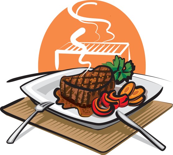 Cooked beef steak Royalty Free Vector Image - VectorStock