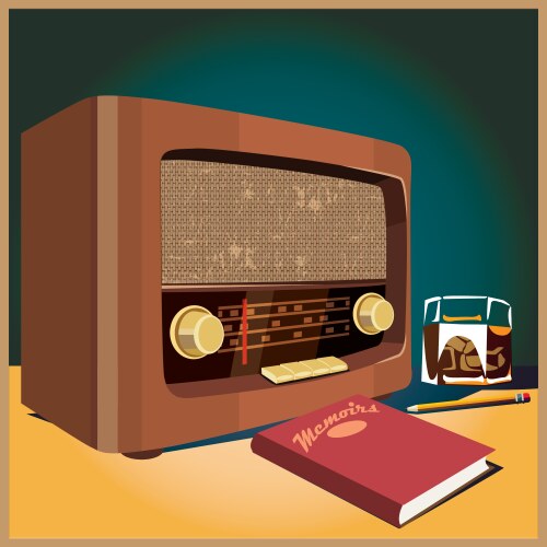 An old radio receiver Royalty Free Vector Image