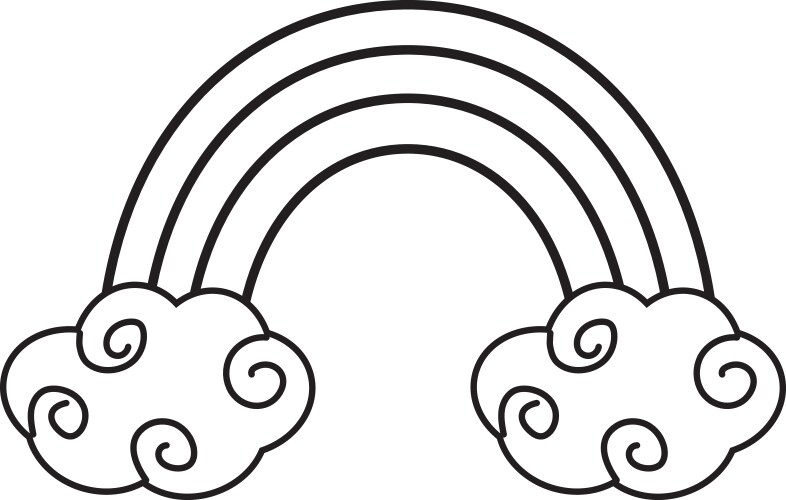 Rainbow with cloud cartoon design Royalty Free Vector Image