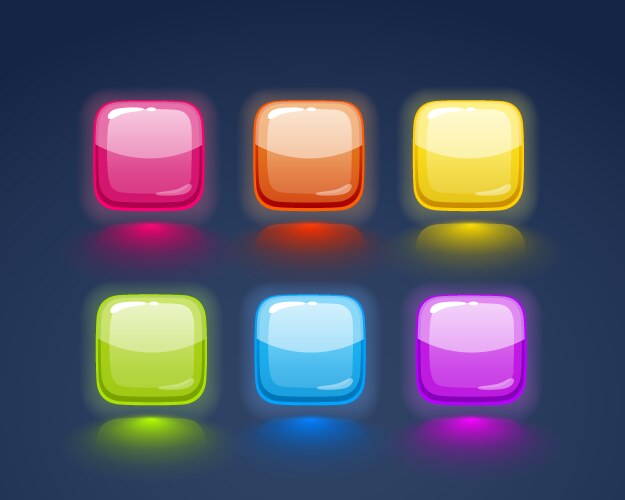 Game match icon character set in different colors Vector Image