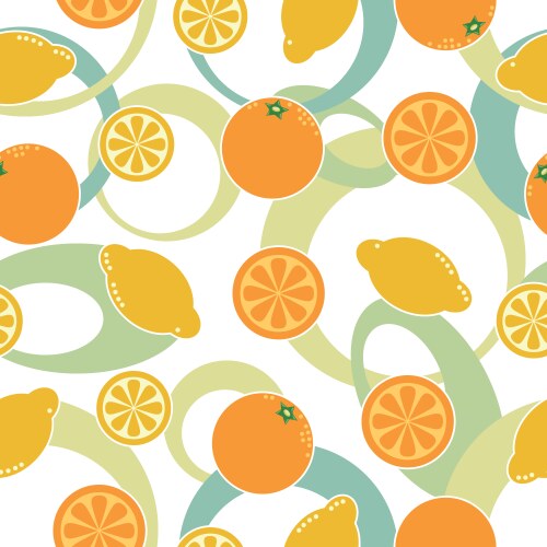 Citrus background with oranges seamless pattern Vector Image