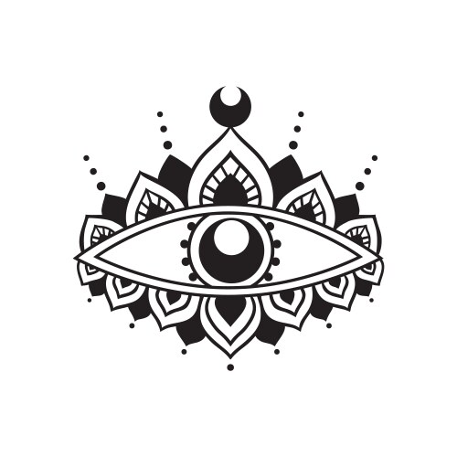 Moon mystical mandala lotus logo Vector Image