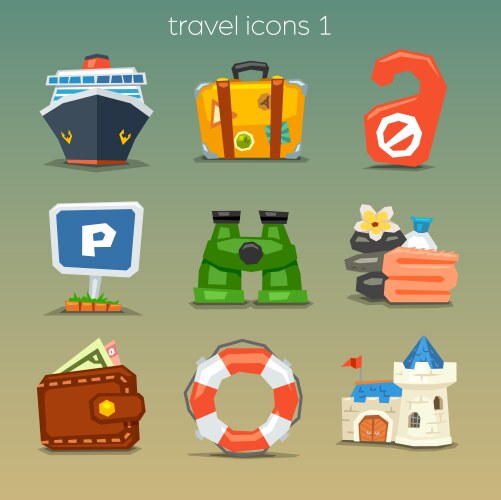 Pixel icons-travel 4 Royalty Free Vector Image