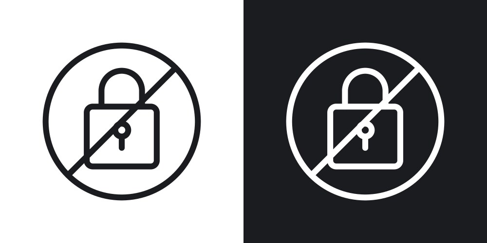 No lock sign computer security password symbol Vector Image