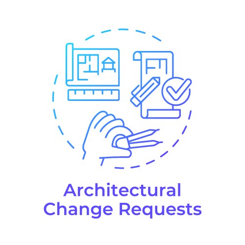 Architectural change requests blue gradient vector image