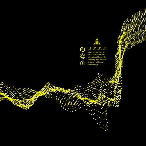 Array with dynamic emitted particles flowing vector image