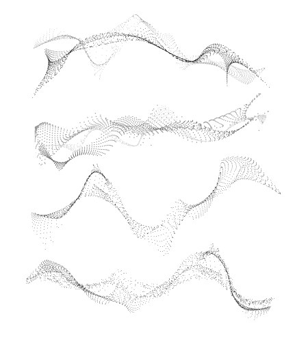 Dynamic Sound Waves - Particle Flow vector image