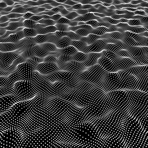 Array with dynamic particles 3d futuristic vector image