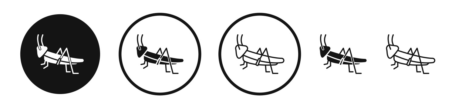 Locust icon set black filled and outlined style Vector Image