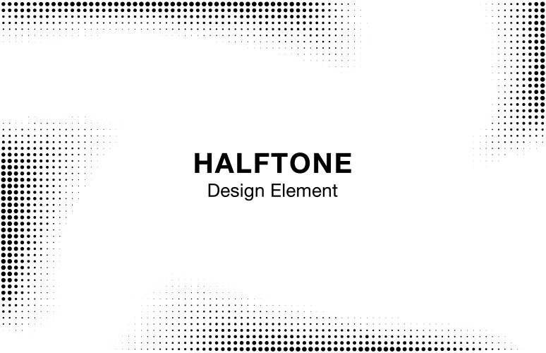 Halftone dots twist gradient background frame vector image