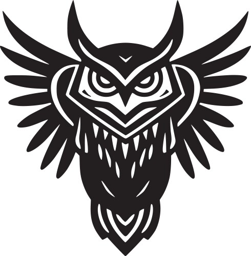 Owl logo - emblem design on w Royalty Free Vector Image