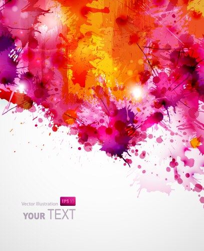 Ink splat rainbow background Royalty Free Vector Image