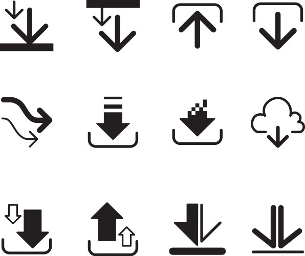 Upload button loading symbol circles and arrow vector image