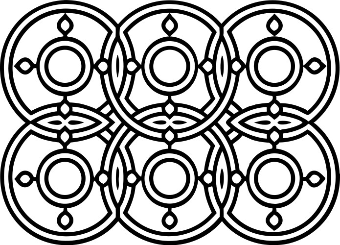 Geometric circular pattern with intersecting vector image
