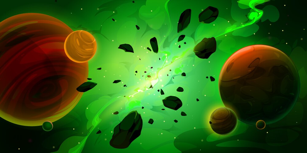 Cartoon space background with glow galaxy nebula Vector Image