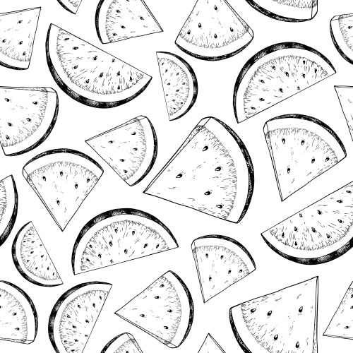 Seamless watercolor hand drawn watermelon Vector Image